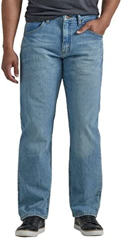 Wrangler Classic Relaxed Fit Jean Jeans, Bleached Denim Flex, 40W x 34L Uomo