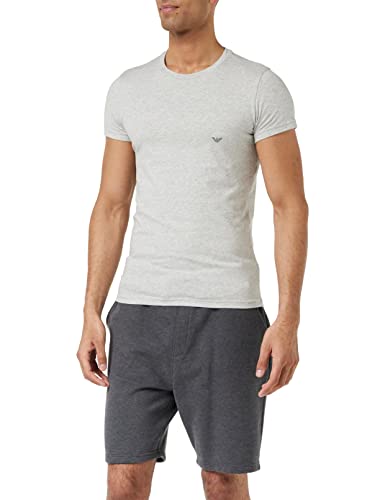 Emporio Armani Uomo T-shirt Iconic Logoband Maglietta, Grigio (Melange Grey), XL