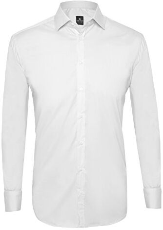 Tina Ferrà Camicia Uomo Elegante, vestibilità Regular, Camicie da Uomo in Cotone Manica Lunga, Sottogiacca Uomo, Camicia Artigianale Sartoria Napoletana (Bianco 40)