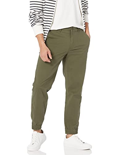 Amazon Essentials Pantaloni della Tuta Slim Uomo, Verde Oliva, XS