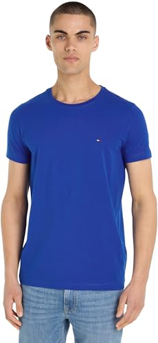 Tommy Hilfiger Stretch Slim Fit Tee T-Shirt Uomo, Ultra Blue, M