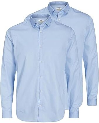 Jack & Jones Camicia a Maniche Lunghe da Uomo, 2 x Cashmere Blue, M