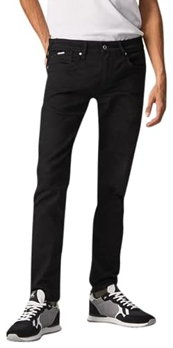 Pepe Jeans Hatch Uomo Jeans Slim Fit Vita Media, Neri (Denim-s92), 34W / 34L