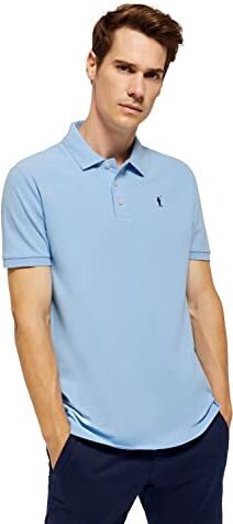 Polo Club Polo Manica Corta Uomo Blu Ciel Regular Fit Maglietta 100% Cotone