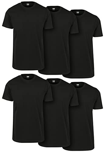 Urban Classics Set 6 Magliette Uomo a Maniche Corte, Magliette Basic in Cotone, Set Colori nero/nero/nero/nero/nero/nero, Taglia 5XL