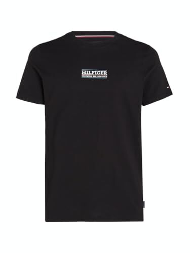 Tommy Hilfiger Uomo T-Shirt Maniche Corte Scollo Rotondo, Nero (Black), XL