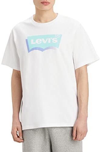 Levis Ss Relaxed Fit Tee, T-shirt Uomo, Batwing Expression White, XS