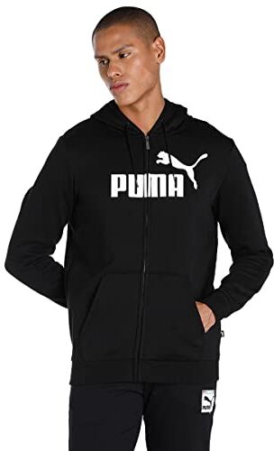 Puma Ess Big Logo FZ Hood Felpa Uomo, Uomo, Felpa, -01, Nero , XXL