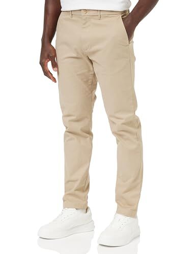 Tommy Hilfiger Chelsea Chino Essential Twill  Pantaloni in Tessuto, Beige (Beige), 30W / 34L Uomo