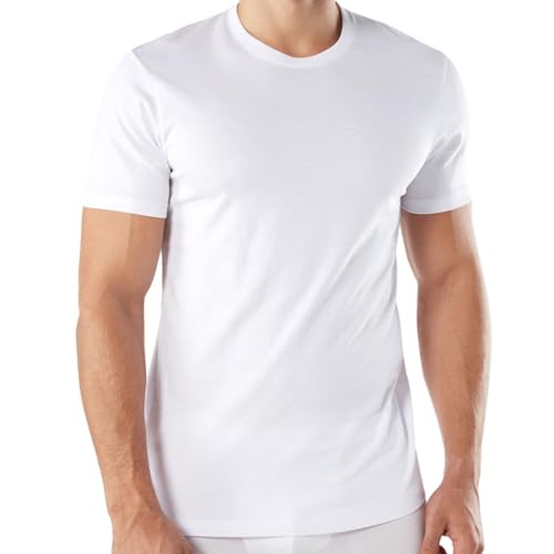 Intimitaly 3 T-Shirt Uomo Scollo V e Girocollo Cotone Magliette Intime Uomo Underwear Bianche Colorate Maniche Corte (XL, 3 Bianche (Girocollo))