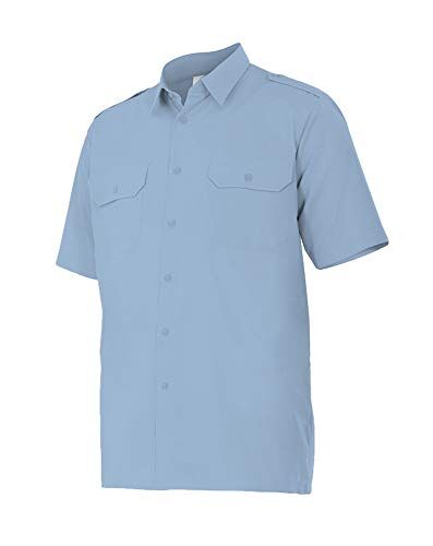 Velilla 532 Camicia Manica Corta con Galoniere Colore Celeste Taglia M