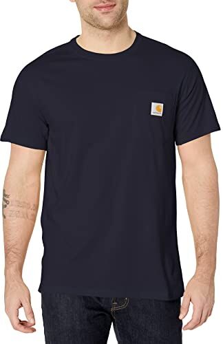 Carhartt Force Relaxed Fit Midweight Short-Sleeve Pocket T-Shirt, T-Shirt da Lavoro Uomo, Navy,