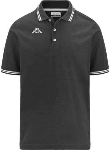 Kappa Logo MALTAX 5 MSS Polo Shirts Polo Uomo Dk Grey Mel-White