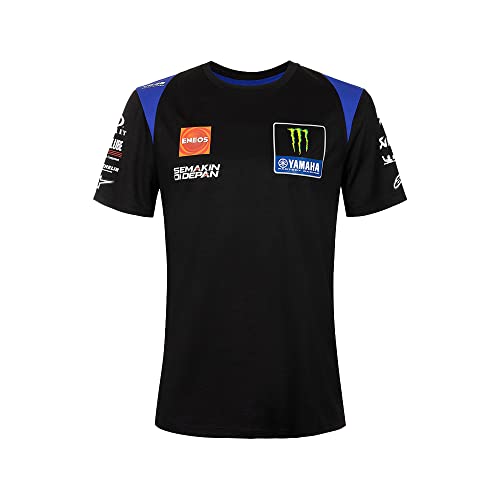 Valentino VR46 T-Shirt Replica Yamaha Monster Team,Uomo,L,Nero