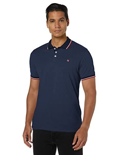 Jack & Jones JPRBLUWIN POLO SS NOOS, Polo-Shirt Uomo, Blu (Navy Blazer Fit:REG W. DENIM BLUE), XS