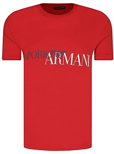 Emporio Armani T-Shirt Uomo 111035 0A516, Maglietta Manica Corta, Girocollo (Rosso, M)