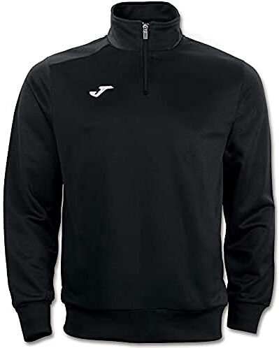 Joma Felpa Faraon Nera Mezza Zip Uomo, Unisex Adulto, 100285.100.L, Nero 100, XL