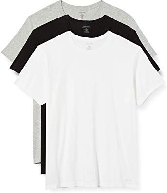 Calvin Klein T-shirt Maniche Corte Uomo Confezione da 3 Scollo Rotondo, Multicolore (Black/White/Grey Heather), S