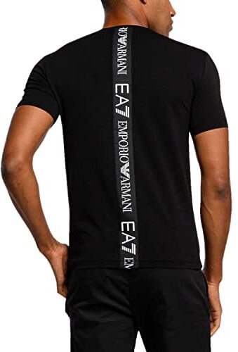 Emporio Armani Maglietta T-Shirt Uomo EA7 6HPT11 PJ03Z, Manica Corta, Girocollo (M, Nero)