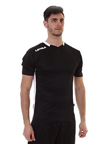 Legea Maglia Monaco, T-Shirt Unisex, Nero/Bianco, S