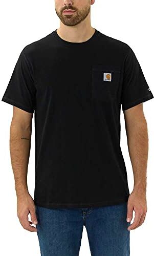 Carhartt , Pocket T-shirt a manica corta Force®, Relaxed Fit Uomo, Nero, XL