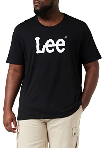 Lee Wobbly Logo Tee, Jeans, Uomo, Nero (Black), XXL