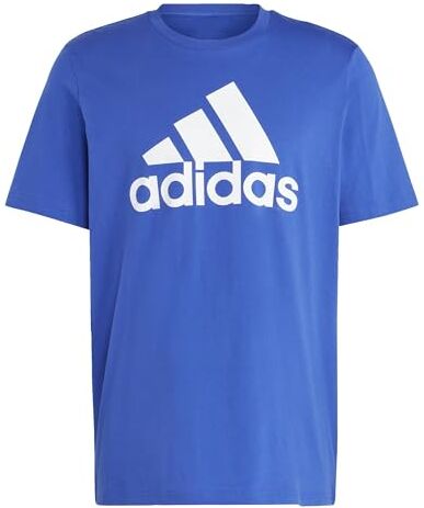 Adidas Essentials Single Jersey Big Logo T-Shirt, Semi Lucid Blue, XL Uomo