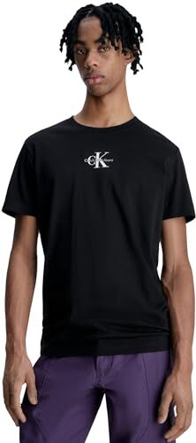 Calvin Klein Monologo Regular Tee , Maglia A Maniche Corte Uomo, Nero (Ck Black), 3XL