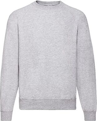 Fruit of the Loom Felpa da uomo con maniche raglan, in diverse taglie e colori, grigio., XXL