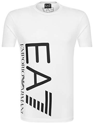 Emporio Armani T-Shirt EA7 Uomo Maglietta 3ZPT36 PJM5Z, Manica Corta, Girocollo (Bianco, XL)