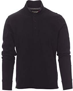 PAYPER Florence Polo da Uomo a Manica Lunga 100% Cotone Colletto Polsino a Costine Spacchetti Laterali Rinforzo Sagomato retrocollo Nero (4XL)