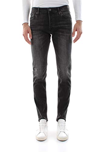 Jack & Jones Jjiglenn Uomo Jeans Nero W38L32 70% Cotone, 28% Poliestere, 2% elasthane Slim Fit