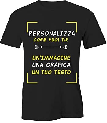 Puzzletee Maglietta Personalizzabile Nera Grafica T-Shirt Personalizzabili Scritta Personalizzata Testo Foto Personalizzata Idea Regalo Donna Uomo