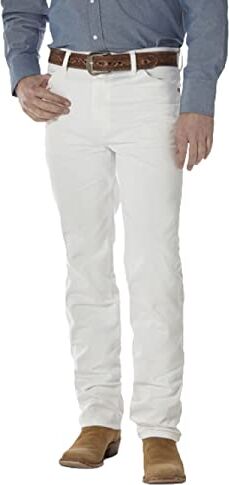 Wrangler Jeans da Uomo, Bianco/Giardino opulento, 35W x 32L