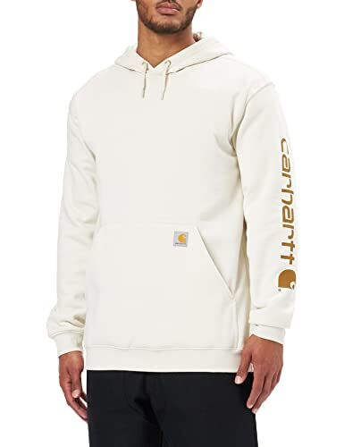 Carhartt Felpa Vestibilità Ampia, Media Pesantezza, Con Logo Sulla Manica, Uomo, Bianco (Malto), XXL