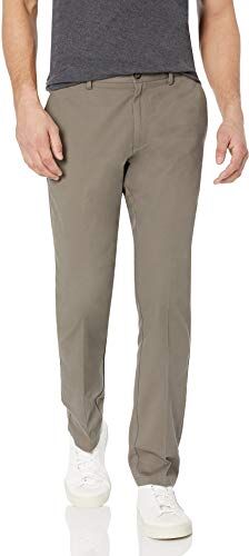 Amazon Essentials Chino Senza Pinces Anti-Grinze Slim Uomo, Grigio Talpa, 29W / 30L