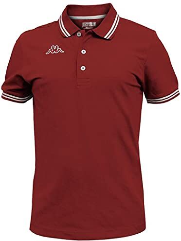 Kappa Polo Uomo Piquet Cotone T-Shirt Maglia Regular 302MX50 Taglia XL Colore Principale Red Granata White