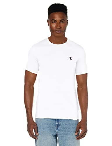 Calvin Klein Ck Essential Slim Tee, T-shirt Uomo, Bianco (Bright White), S