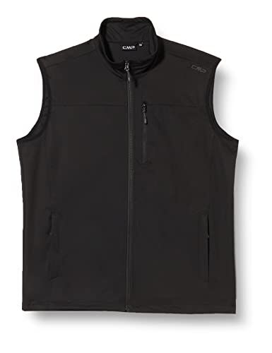 CMP Gilet in light softshell da uomo, Nero, 52