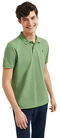 Polo Club Polo Manica Corta Uomo Verde Golden Regular Fit Maglietta 100% Cotone