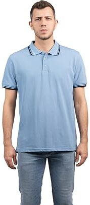 TONY BACKER Polo T-Shirt Maglietta Uomo Manica Corta (IT, Testo, XL, Regular, Regular, Celeste)