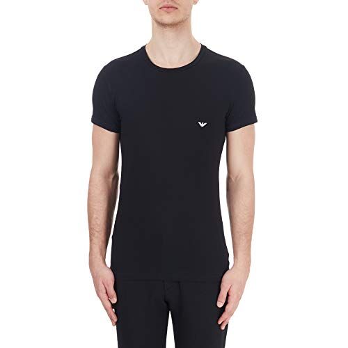 Emporio Armani Uomo T-shirt Iconic Logoband Maglietta, Nero (Black), XXL