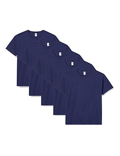 Fruit of the Loom Original T., T-Shirt Uomo, Blu (Navy 32), Medium(Pacco da 5)