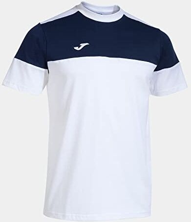 Joma Maglia a Manica Corta Uomo Crew V Bianco Blu Navy