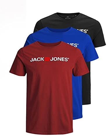 Jack & Jones T-shirt da uomo, confezione da 3, XXXL