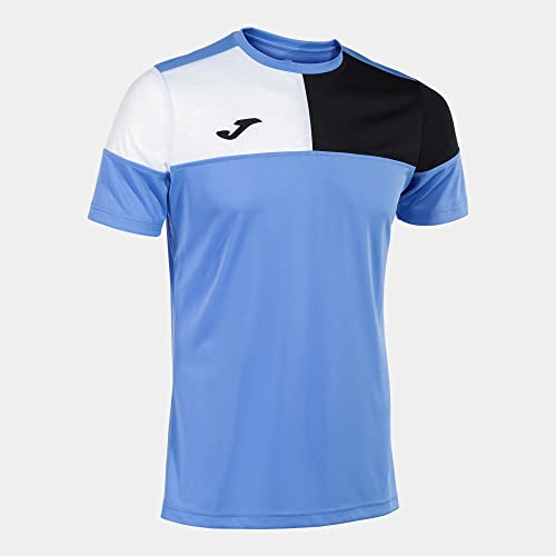 Joma Maglia a Manica Corta Uomo Crew V Blu Nero Bianco