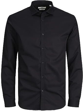 Jack & Jones S Jprblacardiff Shirt L/S Noos Maglia a Maniche Lunghe, Schwarz, M Uomo