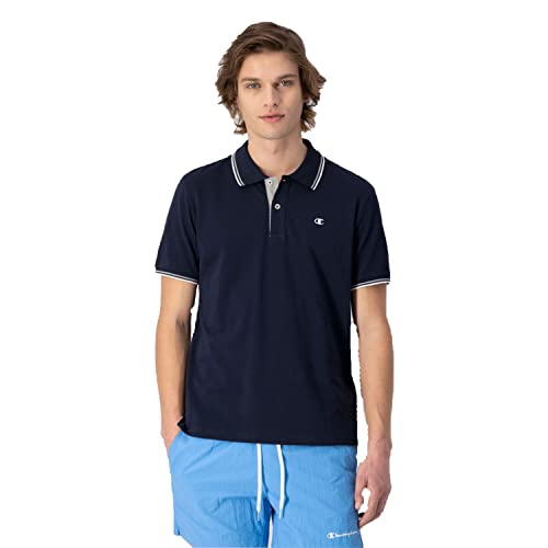 Champion Legacy Polo Gallery Light Cotton piqué C-Logo, Blu Marino, L Uomo