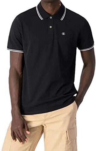 Champion Legacy Polo Gallery Light Cotton piqué C-Logo, Nero, XL Uomo