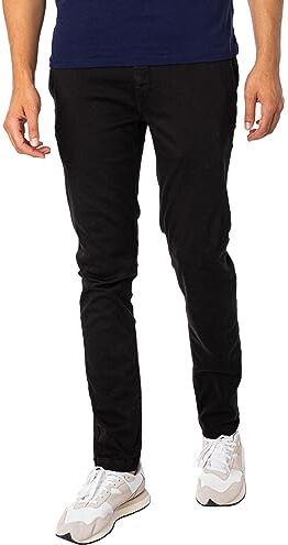 Replay Jeans da Uomo Zeumar Slim-Fit Hyperflex HyperChino Colore X-Lite con Elasticità, Nero (Nero 040), 28W / 30L